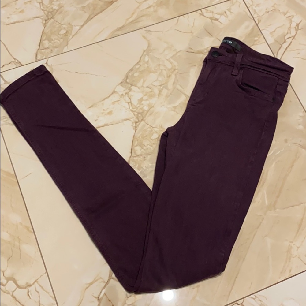 JOE'S JEANS Mid-Rise Skinny Jeans in Bordeaux Color Size 25